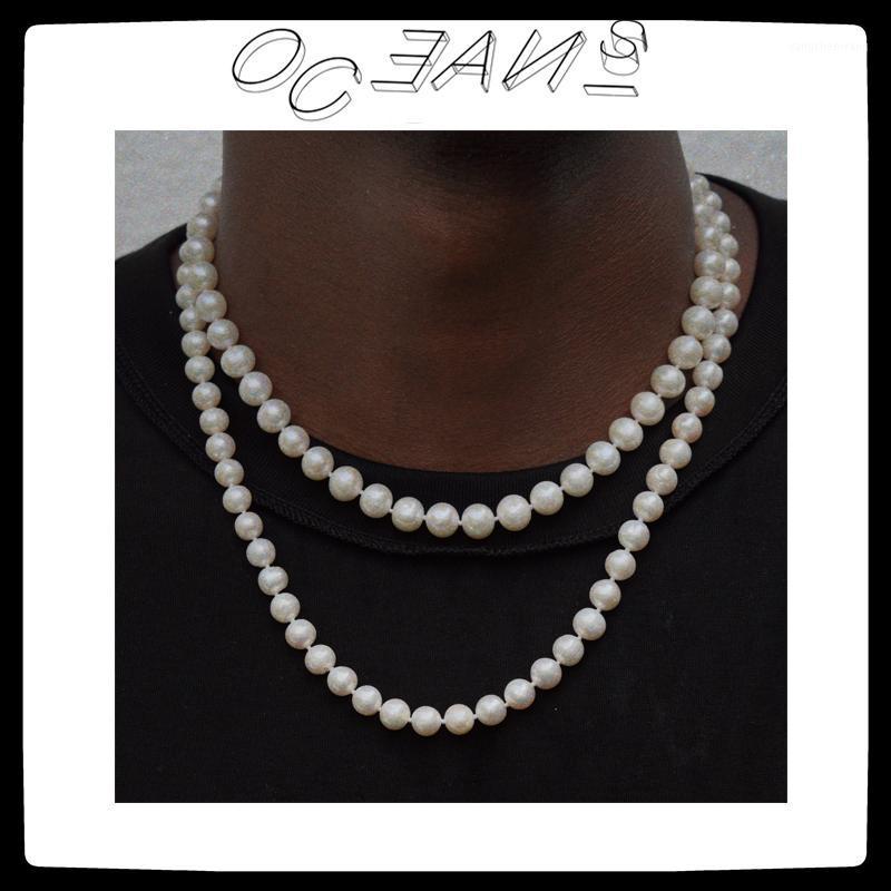 

SexeMara 20FW Cool Hip Hop Punk Personality Retro Zircon Cross Pearl Clavicle Chain Necklace For Men Women Girls Jewelry Chains