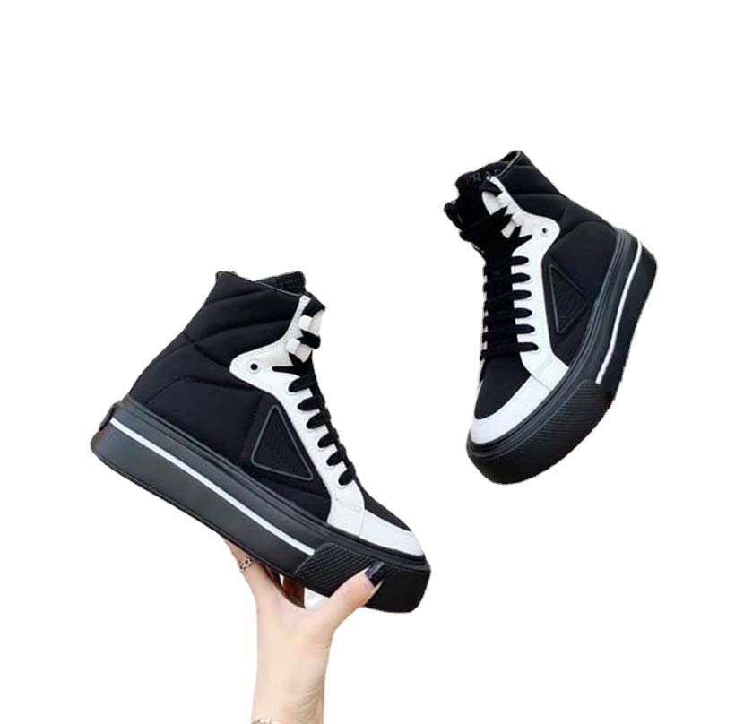 

luxury Men Women Sneakers Designer Shoes High help nylon gabardine sneaker has Thick rubber sole Ariangular logo adorns the sides size 35-46 With Box, #6