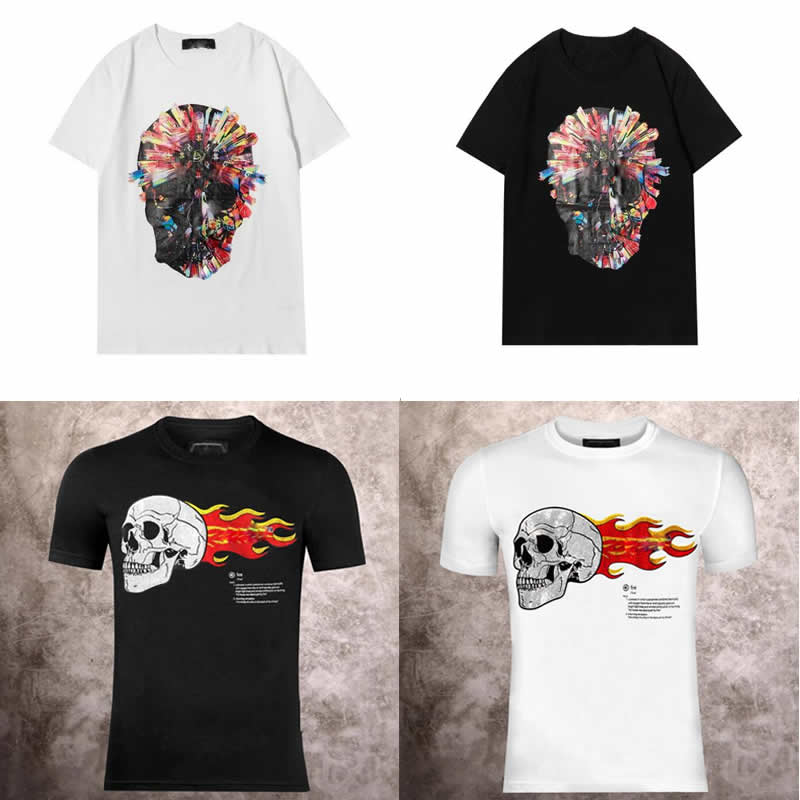 

21ss mens Skull T-shirt Casual Basic Solid crystal print letter Punk tops Tee polo shirt Skateboard Shirts Fashion short sleeve Tees M-3XL, White;black