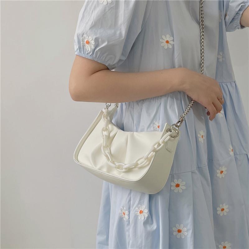 Duffel Bags Women&#039;s Shoulder 2021 Quality Thick Metal Chain Purses And Handbag Women Clutch Ladies Hobo Bag-image-704939430