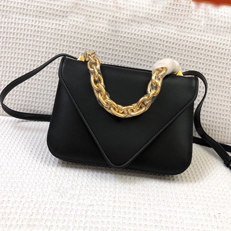 

Fashion Womens Bag Genuine Leather New Design Handbags Messenger Shoulder Crossbody-Bag With Chain Ladies Handbag, Black
