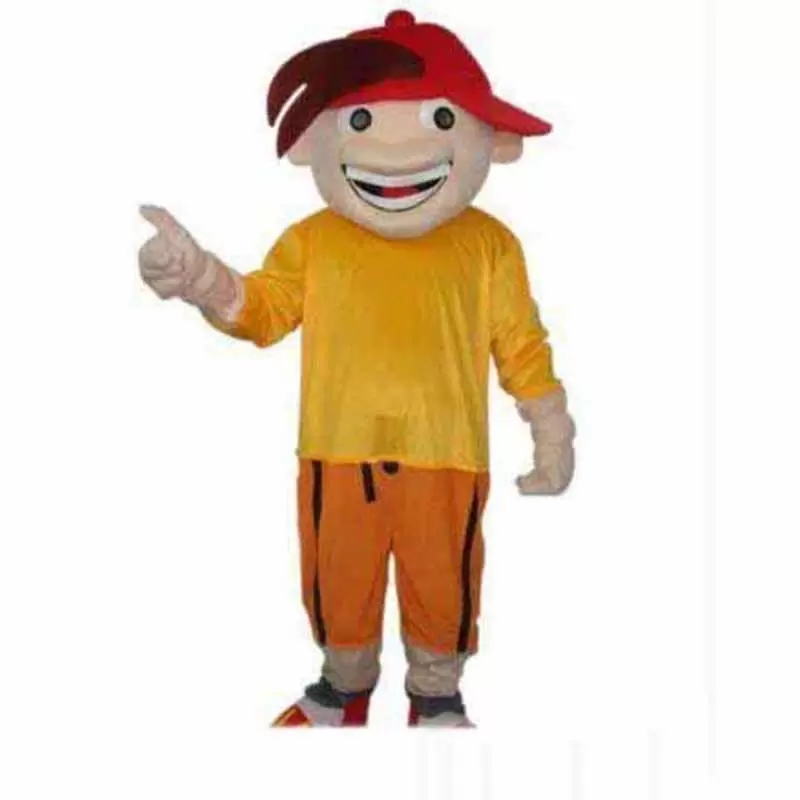 

Party Boy Red Hat Mascot Costume Halloween Christmas Cartoon Character Outfits Suit Advertising Leaflets Clothings Carnival Unisex Adults Outfit, As pic