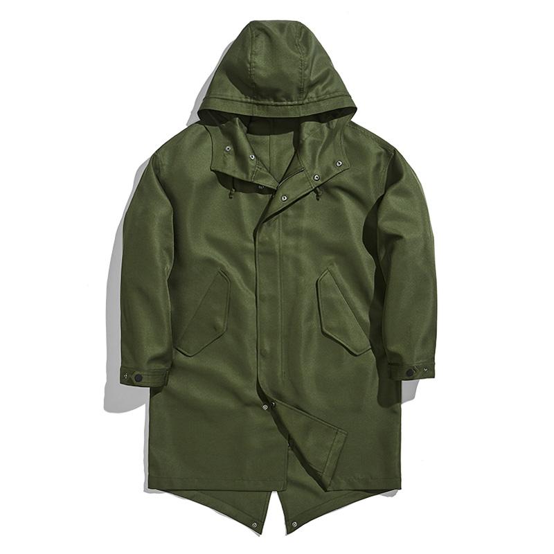 

Men's Trench Coats 2021 Vancl Spring Autumn Mens Jackets And Fashion Casual M51 Parka Cargo Windbreaker Jacket Male Hooded Loose Fit, Black