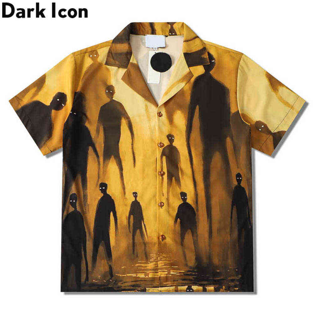 

Printed Polo Shirt Men Vintage Street Shirts for Men Thin Material Holiday Hawaiian Shirts Streetwear Clothing 210603, Yellow