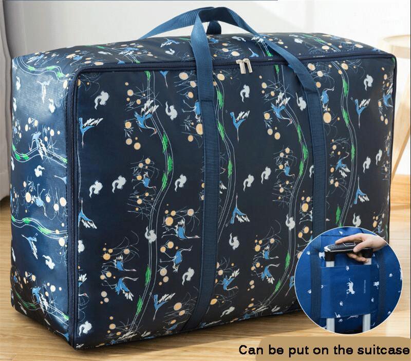 

Storage Bags Oxford Portable Luggage Moving Bag Large Capacity Trolley Travel Home Dampproof Sorting Wardrobe Finishing