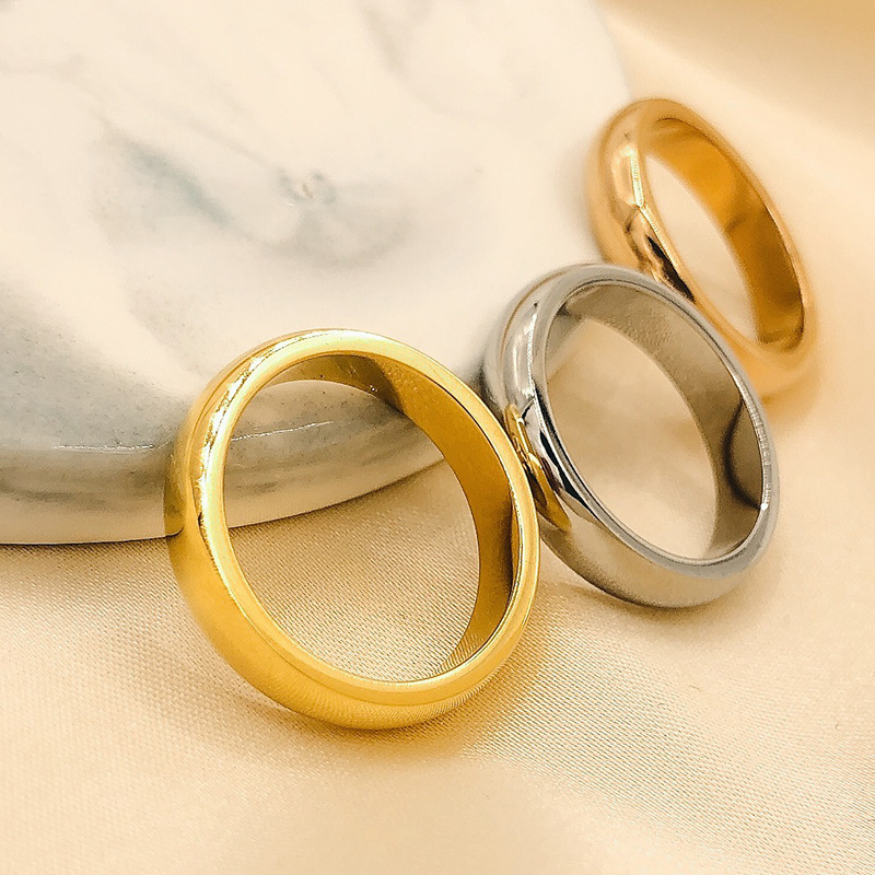 

band rings smooth steel couple band gold simple women men lovers wedding jewelry engagement gifts 2nmr q3j3, Silver