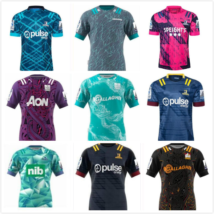 

Mens 2021 Super Rugby Jersey Zealand Blues Hurricanes Crusaders Highlanders chiefss shirts top quality, Black;gray