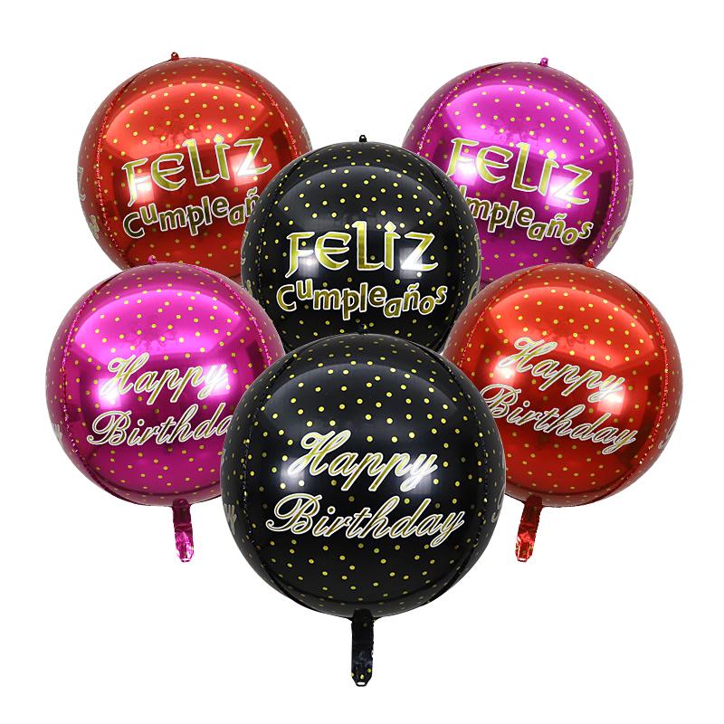 

22 Inches Birthday Balloon Round Aluminum Wrap Party Decoration 5 / package