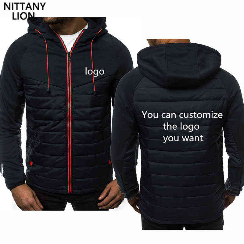 

2021 Hoodies Jackets Men' Custom Print High Quality Cotton Men' Zipper Hoodie Hip Hop Casual Spring Autumn Tracksuit Coat Y1106, Black
