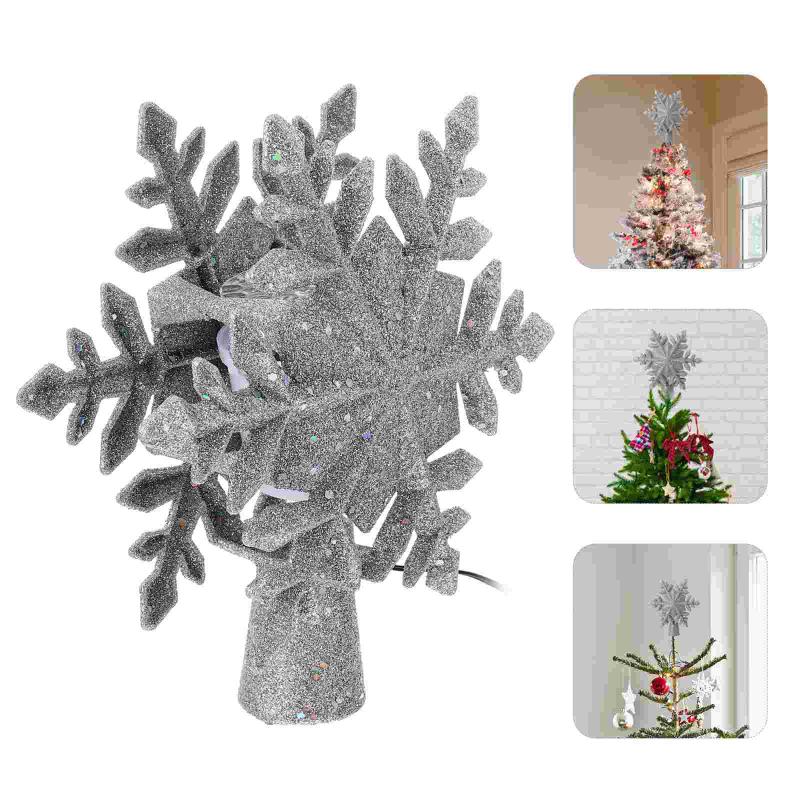 

Christmas Decorations Snowflake Projector Rotating Tree Topper Light US Plug