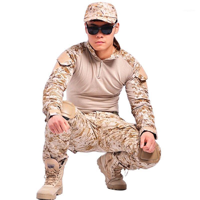 

Men's Pants Camouflage Tactical Military Clothing Paintball Army Cargo Combat Trousers Multicam Militar With Knee Pads, Acu shirt
