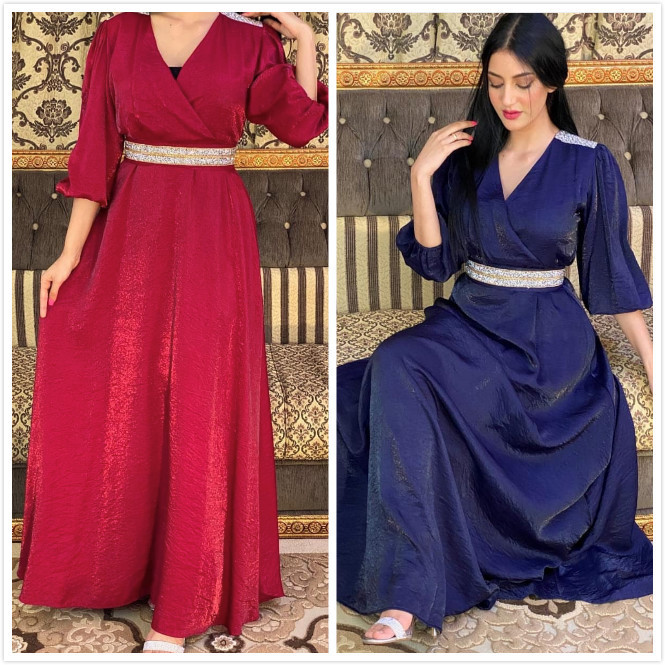 

India Eid Mubarak Diamond Abaya Dress Muslim Women Dubai Turkey Moroccan Kaftan Islam Caftan Party Vestidos Clothing Musulman