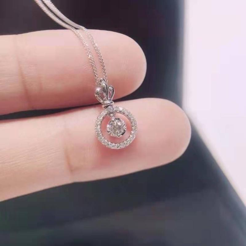 

Chains Brilliant Gorgeous Jewelry For Women Hollow Round Pendant Necklace 925 Sterling Silver Chain Christmas Gift