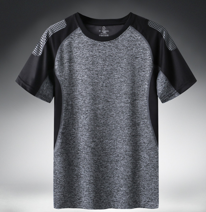 

Quick Dry Sport T Shirt Men Short Sleeves Summer Casual Cotton Plus Asian Size -5XL 6XL 7XL Top Tees GYM Tshirt Clothes, Dark grey