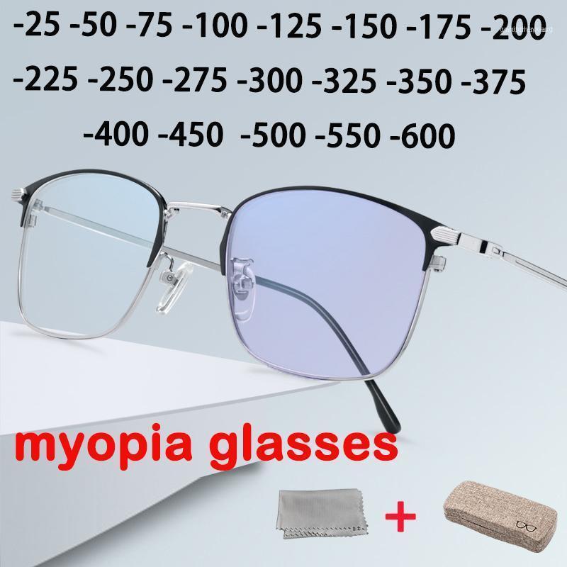 

Sunglasses Business Blue Blocking Myopia Glasses Men Women Portable Ultralight Half Rim Optical Anti-fatigue Shortsighted Gafas