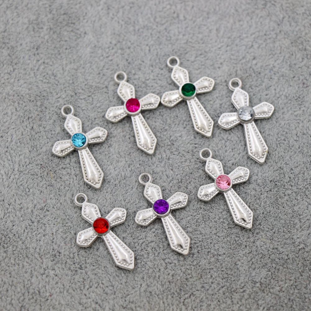 

Sword Shaped Rhinestone Crystal Cross Charms 280pcs/lot 12X20mm 7Colors Pendants Jewelry Findings & Components Fit Bracelets Necklaces L1554