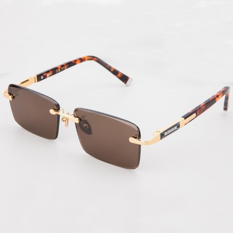 

Sunglasses Rimless Glass Man Woman Vintage Natural Crystal Stone Sun Glasses Acetate Frame Retro Top Quality UV400