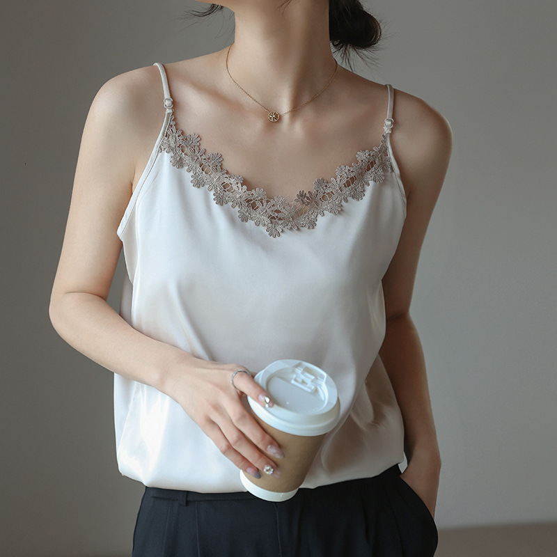 Slim Waistcoat, Women&#039;s Top with Blouse, Sexy Dress Lace Sling and Thin Shoulder Belt Underwear-image-702699983