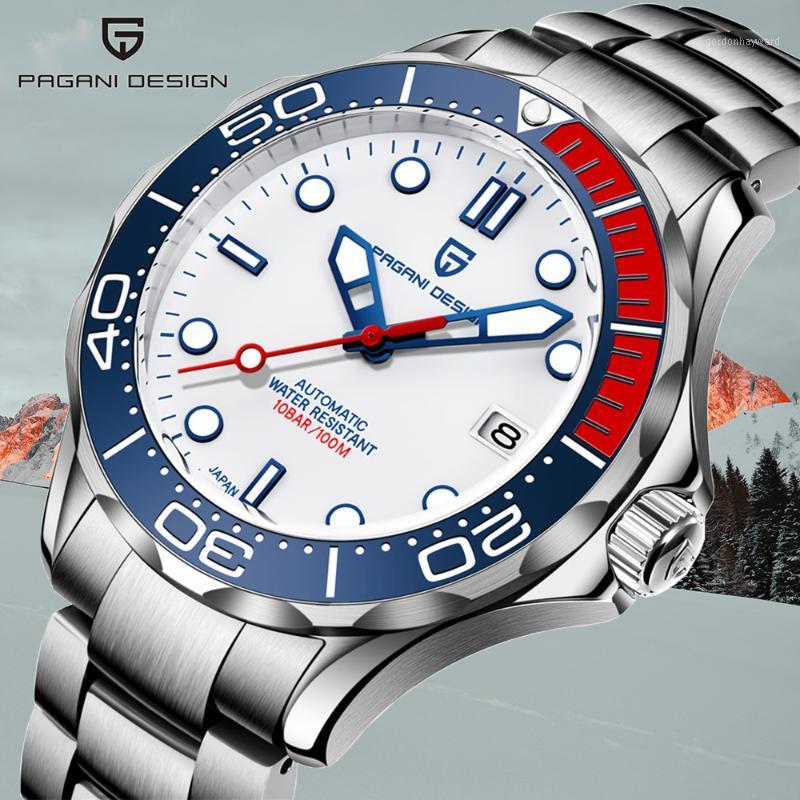 

PD-1667 Japan NH35 Movement Men's Automatic Watch Leader Sports Mechanical Clock Wristwatches, Silicone orange