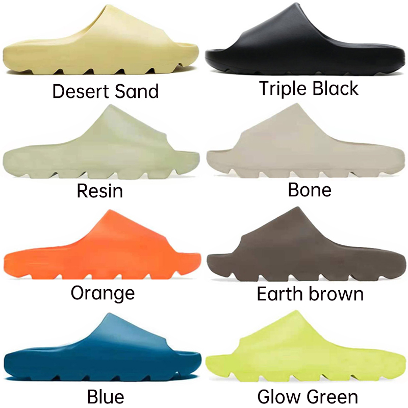 2021 Slides Bone Resin Desert Sand Designer Slippers Summer Fashion Earth Brown Flat Slide Men Women Beach Causal Sandals size Eur36-45, Boxs