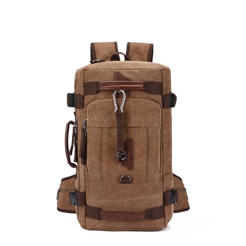 

Backpack 2021 Men Outdoor Student Canvas Mountaineering Bag Shoulder Crossbody Bags Travel