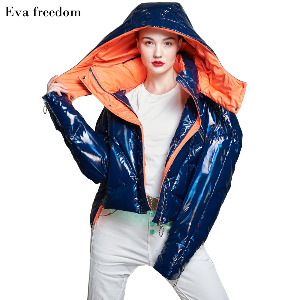 

down jacket 2021 winter coat fashion women's modeling design bright face short, Black