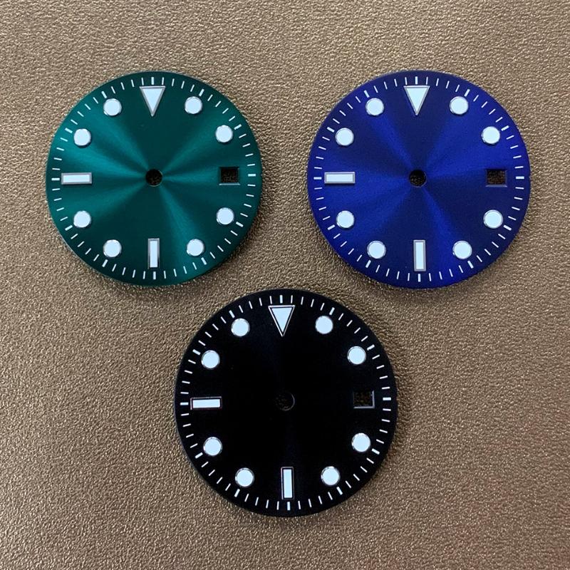 

Repair Tools & Kits Watch Dial Automatic Movement 28.5mm Green Luminous 8215, 2813 Modified SKX Black Blue Sun Pattern