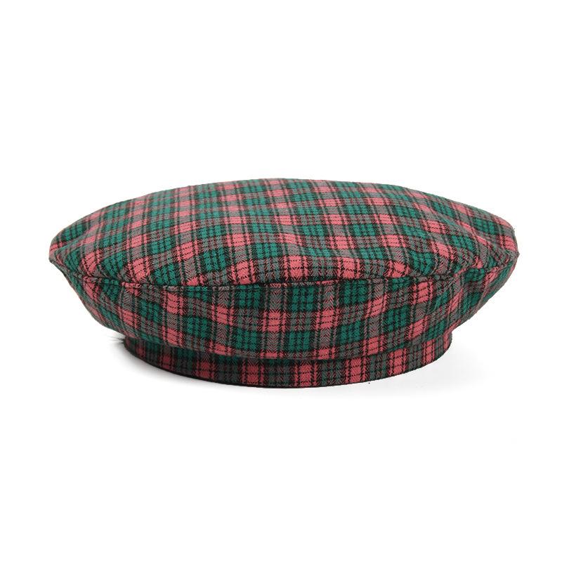 

Berets 2021 Autumn Winter Cotton Plaid Adjustable Beret Hats For Women And Girl Painter Hat Beanie Cap 40, Black
