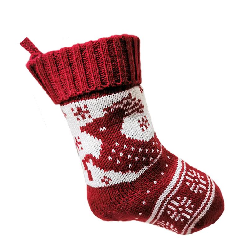 

Christmas Decorations 1pc Stocking Ornament Candy Bag Woolen Hanging