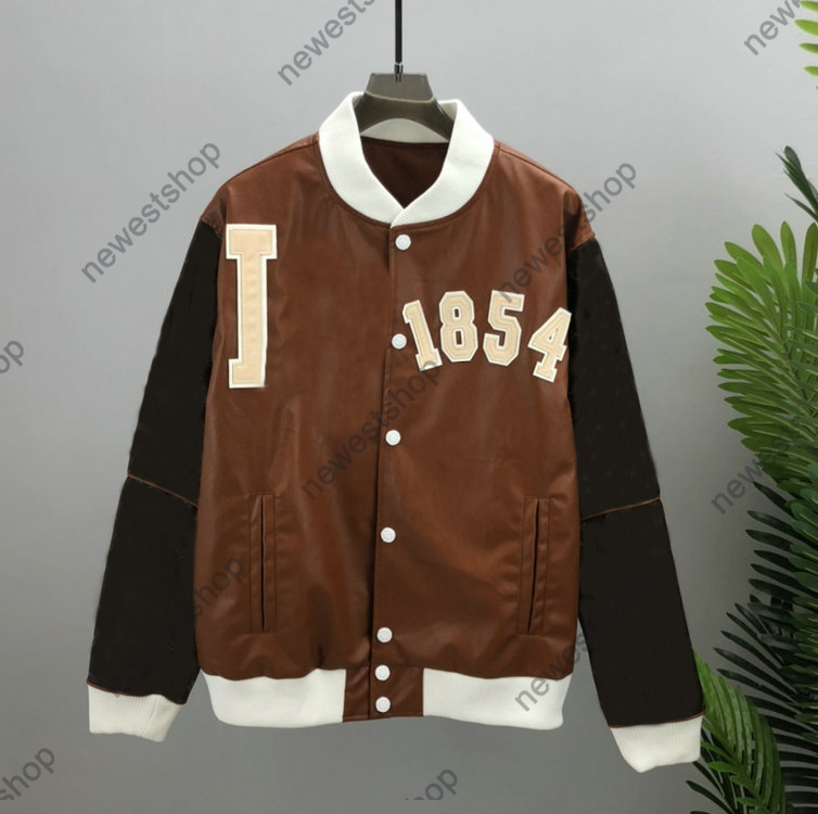 

21ss Designer baseball Jackets Men Womens Hooded Basketball Leather jacket Man Paris Fashion Streetwear long Sleeve luxurys coat, Black