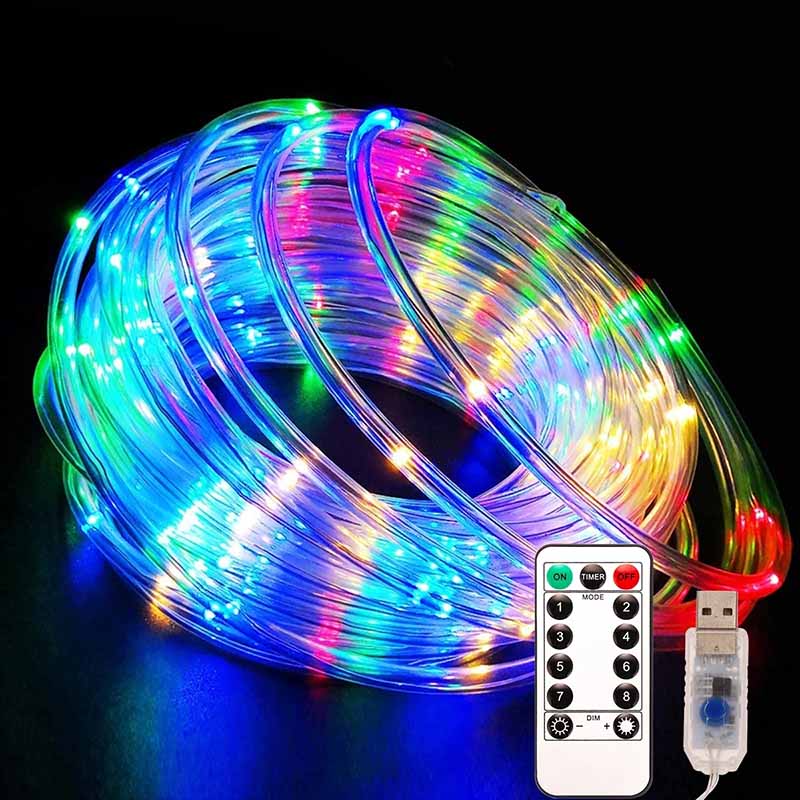 

10M 100LEDs Rope String Lights USB Powered 8 Modes Fairy Light Outdoor Waterproof Garland Lamp For Wedding Party Christmas Decoration