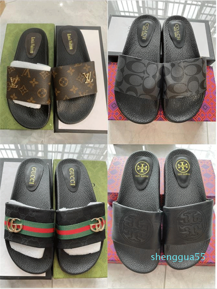 

Vitton Men Women Slippers Beach Indoor Flat Sandals, Black