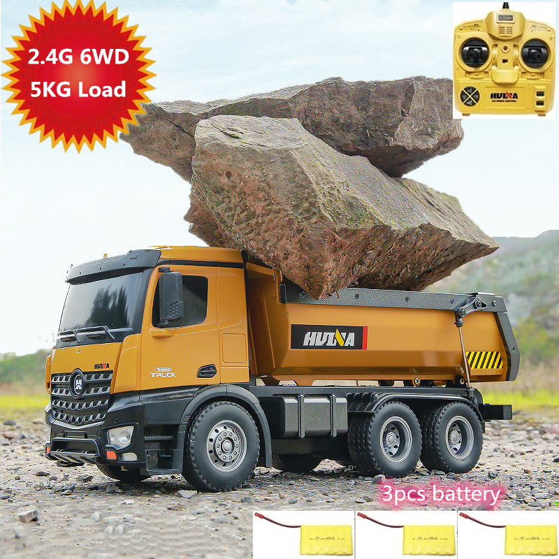 

2.4G High Simulation Dump Truck Large Size With Flash HeadLight Auto Un-Loading Lifting Engineering Vehicle 5KG Loading Car Toy