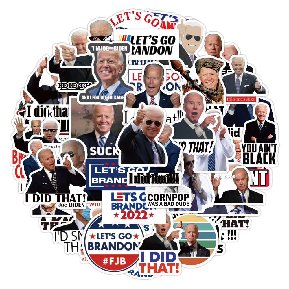 

50Pcs I Did That,Lets Go Brandon, #FJB Sticker Funny Humorous Biden Car Sticker, Multi-color