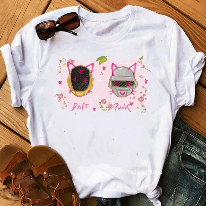 

women womens t shirts harajuku funny daft punk printed graphic tees shirt hip hop summer white female