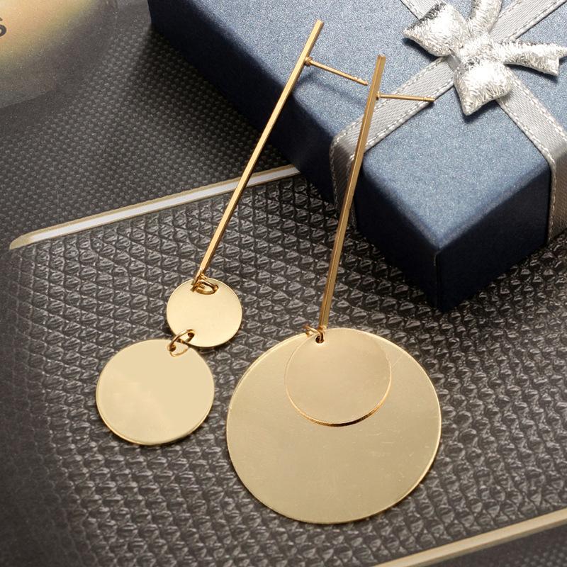 

Dangle & Chandelier Creative Irregular Geometric Gold Earrings Asymmetric Long For Women Romantic Valentine's Day Gift, Silver