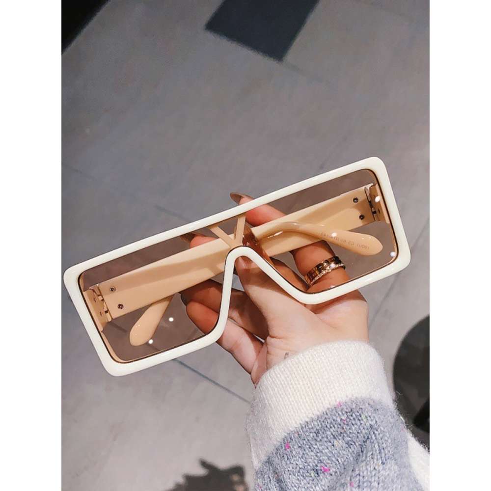 

Fashion fashion ins net Red Sunglasses female personality conjoined lens rectangular ultraviolet male, White;black