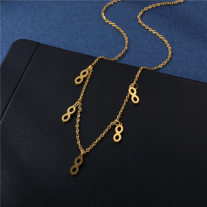 

Pendant Necklaces Stainless Steel Femme Temperament Infinity Women Necklace Cute Gold Color Wedding For Female Bridal Jewelry Gift