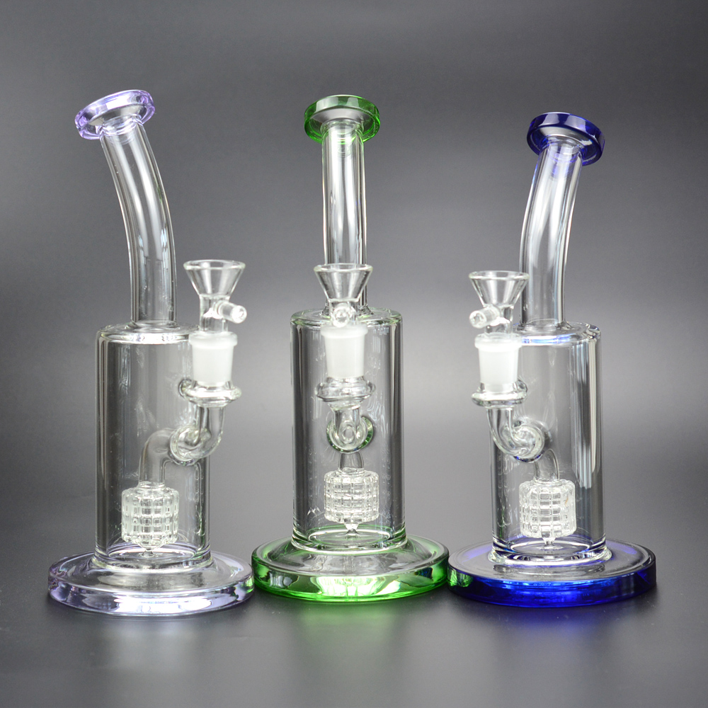

10" Hookah Bong Dab Rig Wheel Filter Percolator Water Pipe Recycler Heady Glass Oil Rigs Ash Catcher Splash Guard Smoke Pipes Bongs
