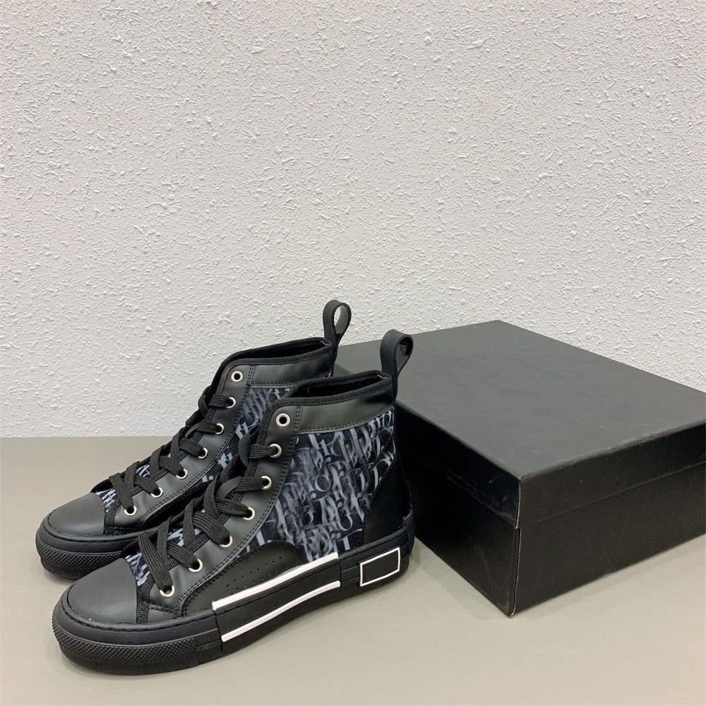 

Designers Sneakers B23 SHOES Oblique motif lines High Low Top Mens Sneaker Technical Canvas Leather Women Casual Shoes bee Good Quality Luxurys Trainers With Box
