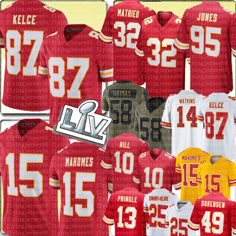 

15 Patrick Mahomes Travis Kelce Jersey Kansa Chris Jones Citys Tyrann Mathieu Football Jerseys Tyreek Hill 'Jarius Sneed Derrick Thomas Sammy Watkins Byron Pringle, Men+patch {s-xxxl}