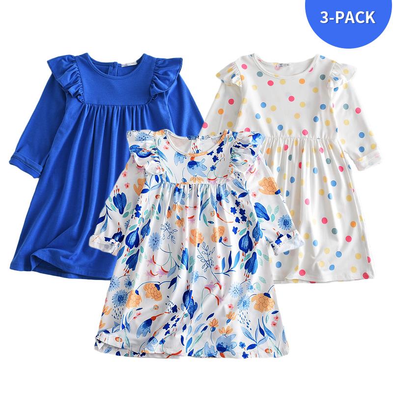 

Girl's Dresses Bear Leader Girls Spring Autumn Clothes 2022 Full Sleeve Fashion Kids Ruffles Princess Costumes For 3-7YGirl's, Az2566blue