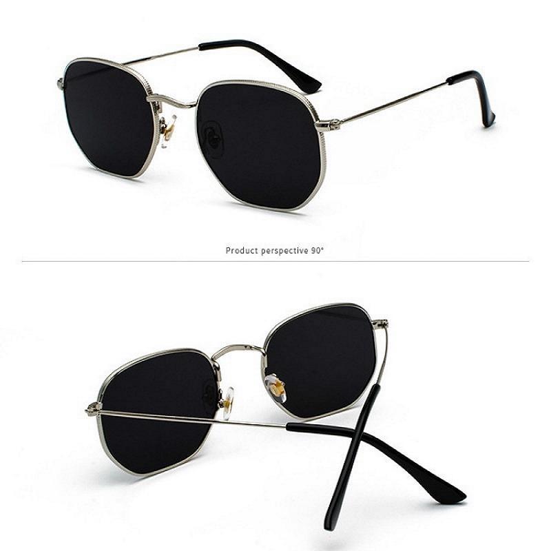 

Outdoor Eyewear Hexagon Sunglasses Women Brand Designer Small Square Sunglases Men Metal Frame Driving Fishing Glasses Goggles
