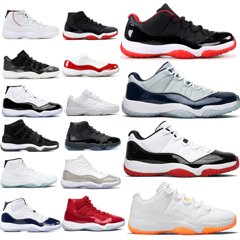 

2021 High Qyality 11 11s Mens Basketball Shoes Concord 45 Space Jam Low Legend University Blue White Bred Pantone Cap and Gown Women Sneakers Trainers, Box