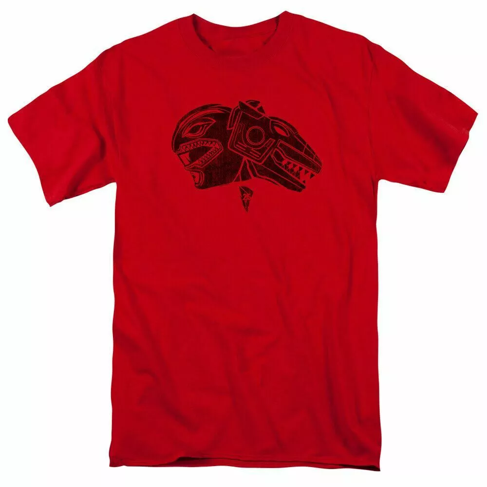 Mighty Morphin Power Rangers Red T Shirt Mens Licensed Classic TV Show Red-image-693935722