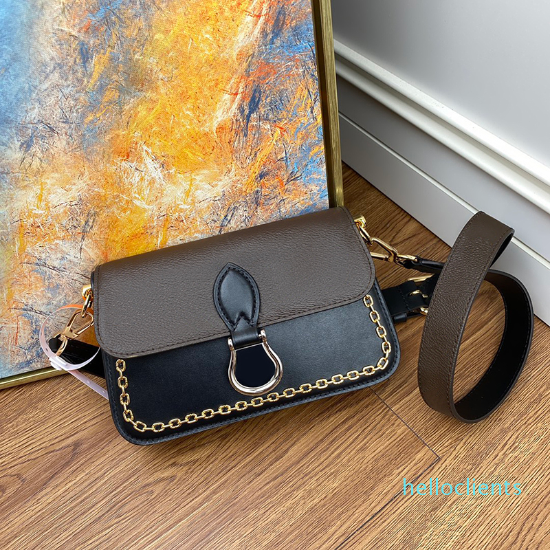 

presbyopia black leather flower material with leather crossbody bag shoulder bag m45559 fall winter catwalk fashion bags
