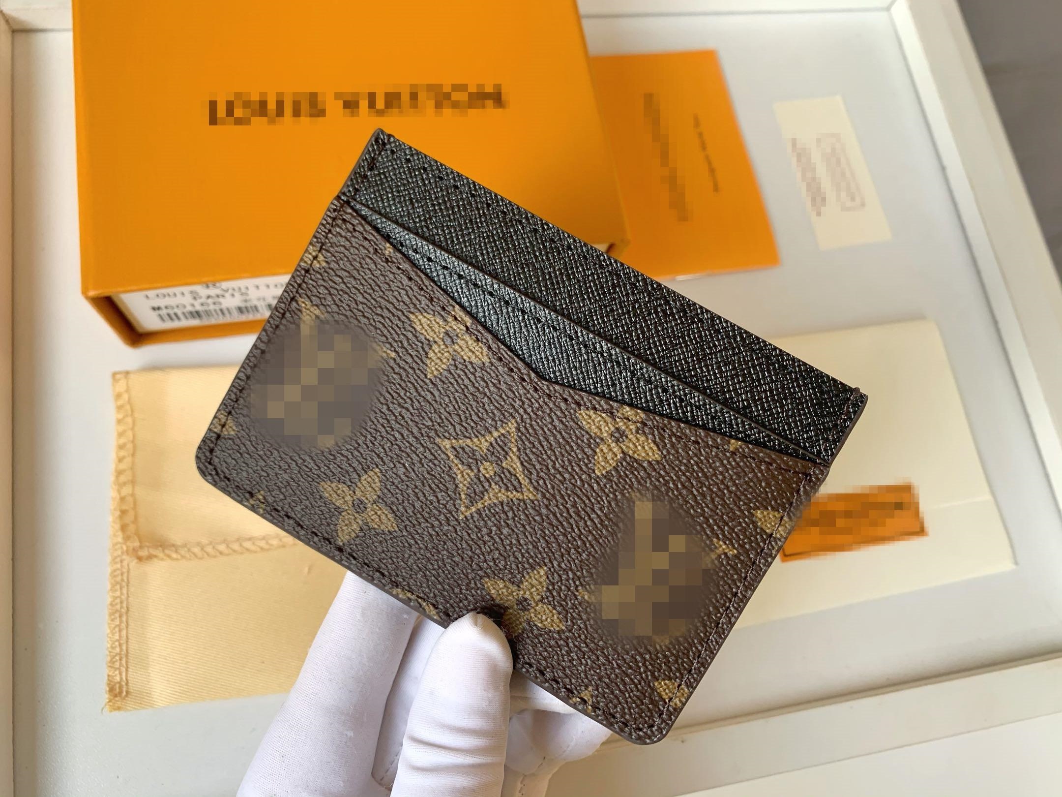 

LV LOUIS 1 VITTON luxurys designers Men Business Card Holders Women Credit Purse Leather coin pouch purse key mini wallet, Brown;gray