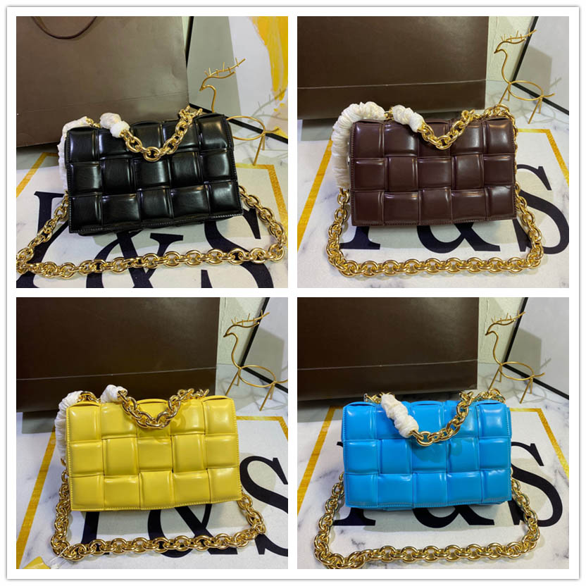 

Women Luxurys Designers Bags 2021 handbags Genuine leather with high quality woven chain pillow shape 26cm