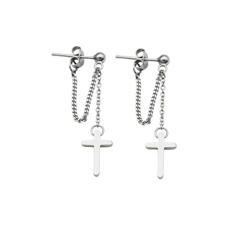 

Dangle & Chandelier MIQIAO Stud Earrings Cross Chain Tassel Korean Style Fashion Jewelry 2021 Gifts