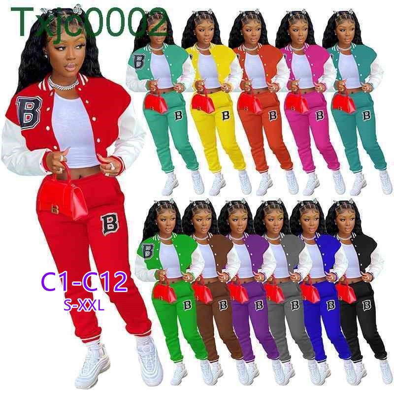 

Women Tracksuits Two Piece Set Designer Fall Baseball Uniform Jackets Sweatpants Outfits Sweatsuits Joggers Pants Varsity Suits 18 Styles, A1-a9(s-xxl)